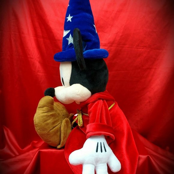 NWOT Disney Store MICKEY MOUSE Sorcerer Wizard Fantasia 22" Plush Stuffed Animal - Picture 3 of 7